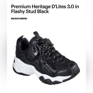 NEW RARE Skechers Premium D’Lites Limited Edition, Flashy Stud, size 8